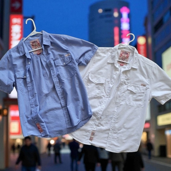 BUNDLE! Two Tokyo Laundry Short Sleeve Button Shirts (Medium) - Picture 1 of 11